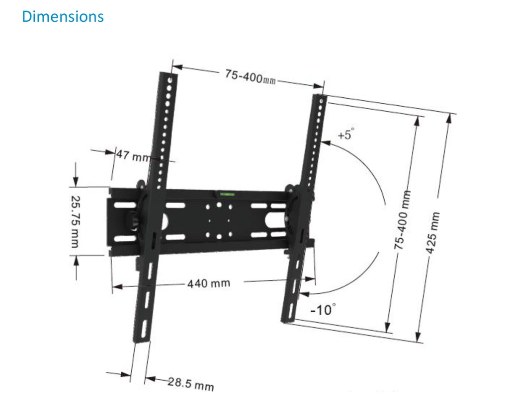 Support inclinable pour écran LCD 32 à 55 pouces