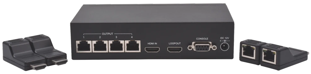 S14904-BK KIT SWITCH DEPORT HDMI SUR 4 RJ45 50M